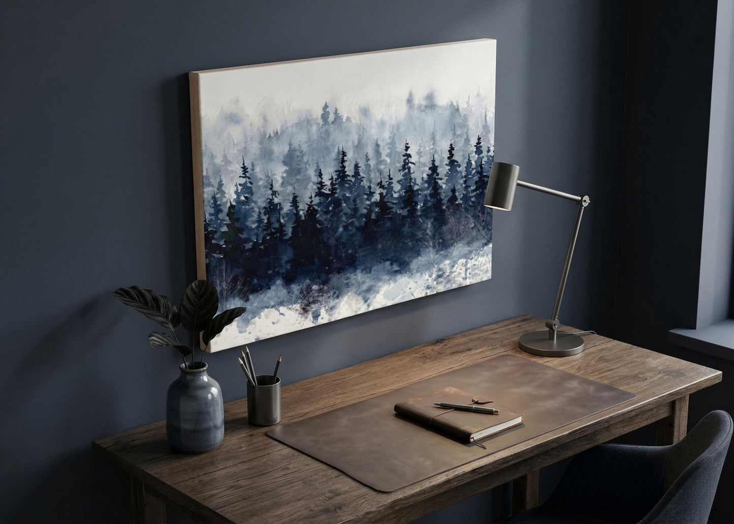 Misty Pine Forest Matte Canvas Wall Art — Stretched 1.25"