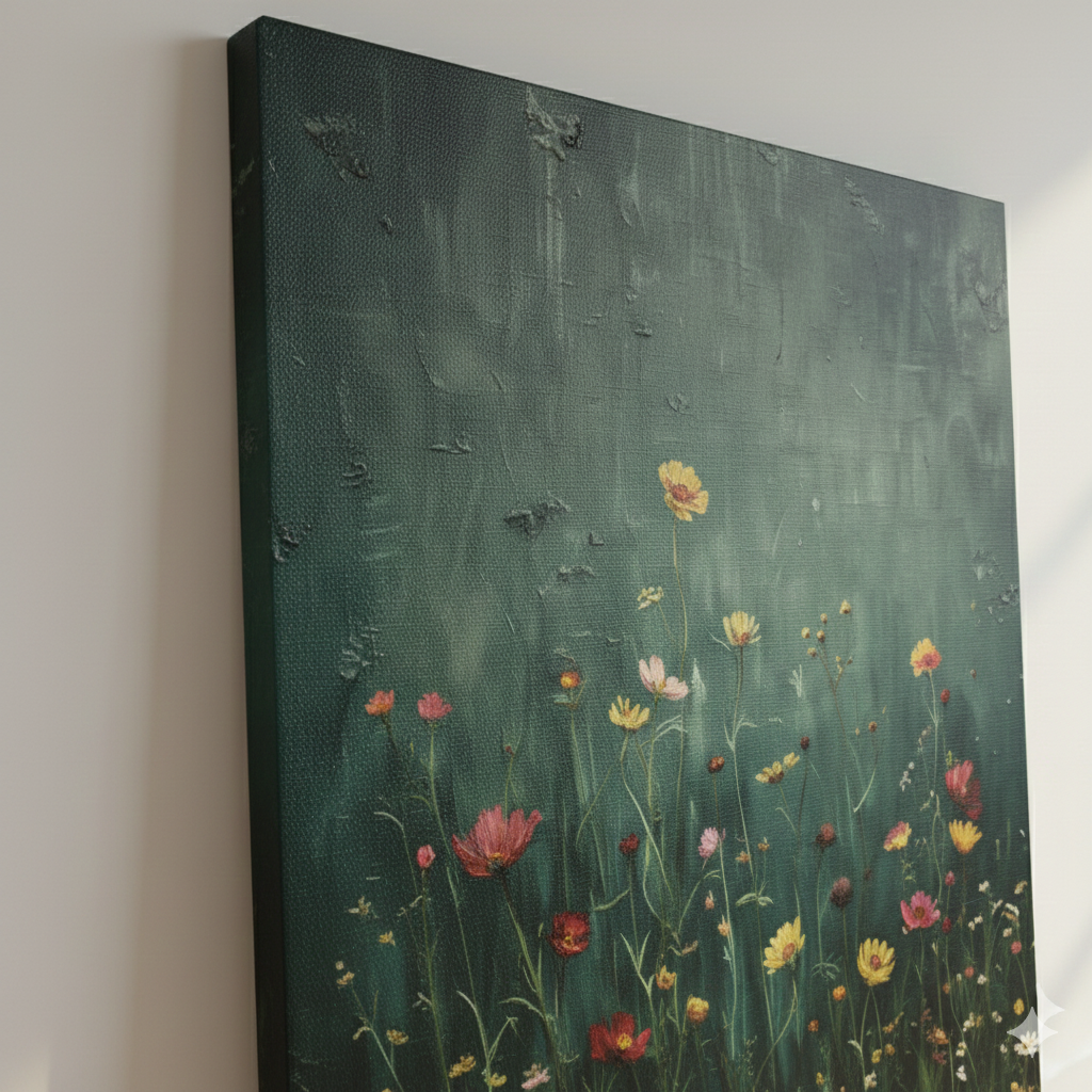 Wildflower Meadow Canvas Wall Art — Matte Stretched Floral Print